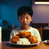 お子様メニューを断った息子が大盛りから揚げ定食を頼んだ